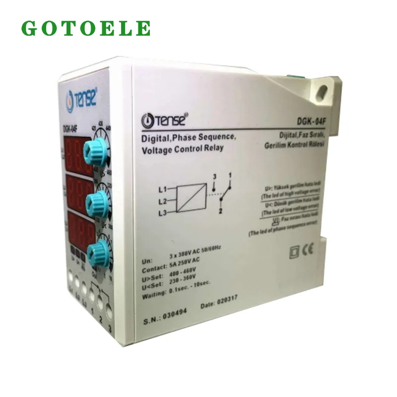 Digital Three Phase Phase Sequence Voltage Monitoring Relay
