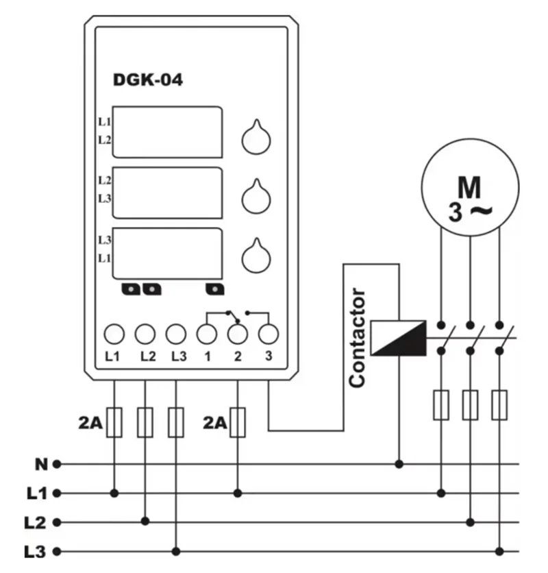 Digital Three Phase Phase Sequence Voltage Monitoring Relay